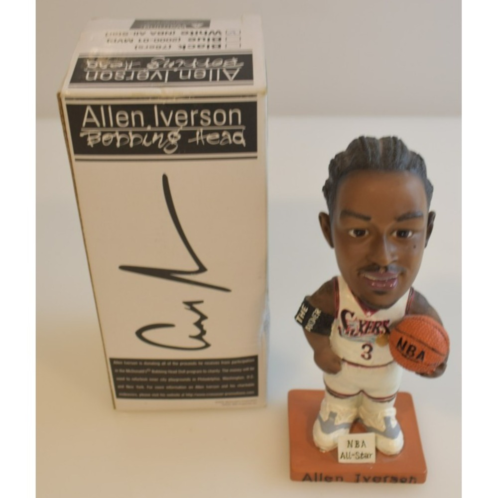 Allen Iverson Bobblehead Figure Philadelphia Sixers 2000-01 NBA MVP White Jersey